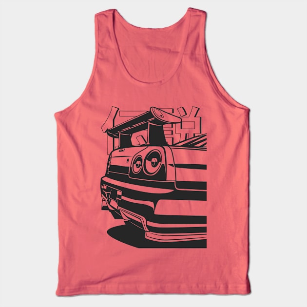 R34 GTR Skyline Tank Top by Markaryan